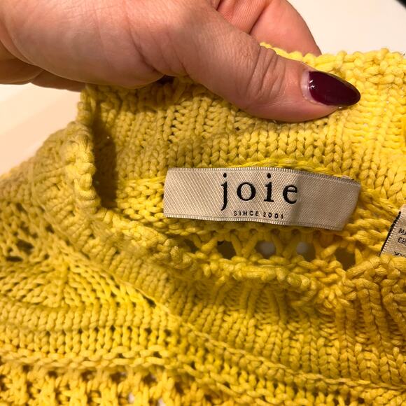 Joie Canary Yellow Knit Scalloped Neckline Sweater Size XXS - Picture 5 of 10